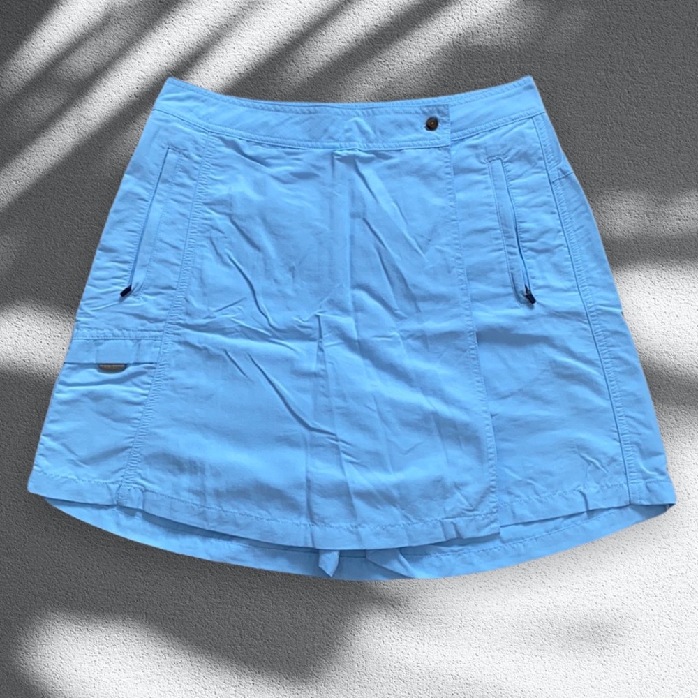 2/$30 RARE RETRO L.L. Bean Baby Blue Wrap Skirt Skort